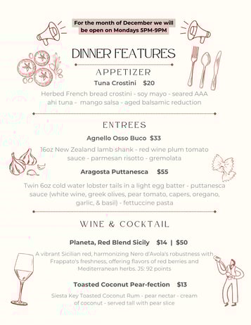 Dinner Features 10-24 & 10-25