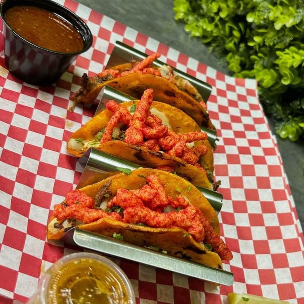 3 quesabirria with hotcheetos inside