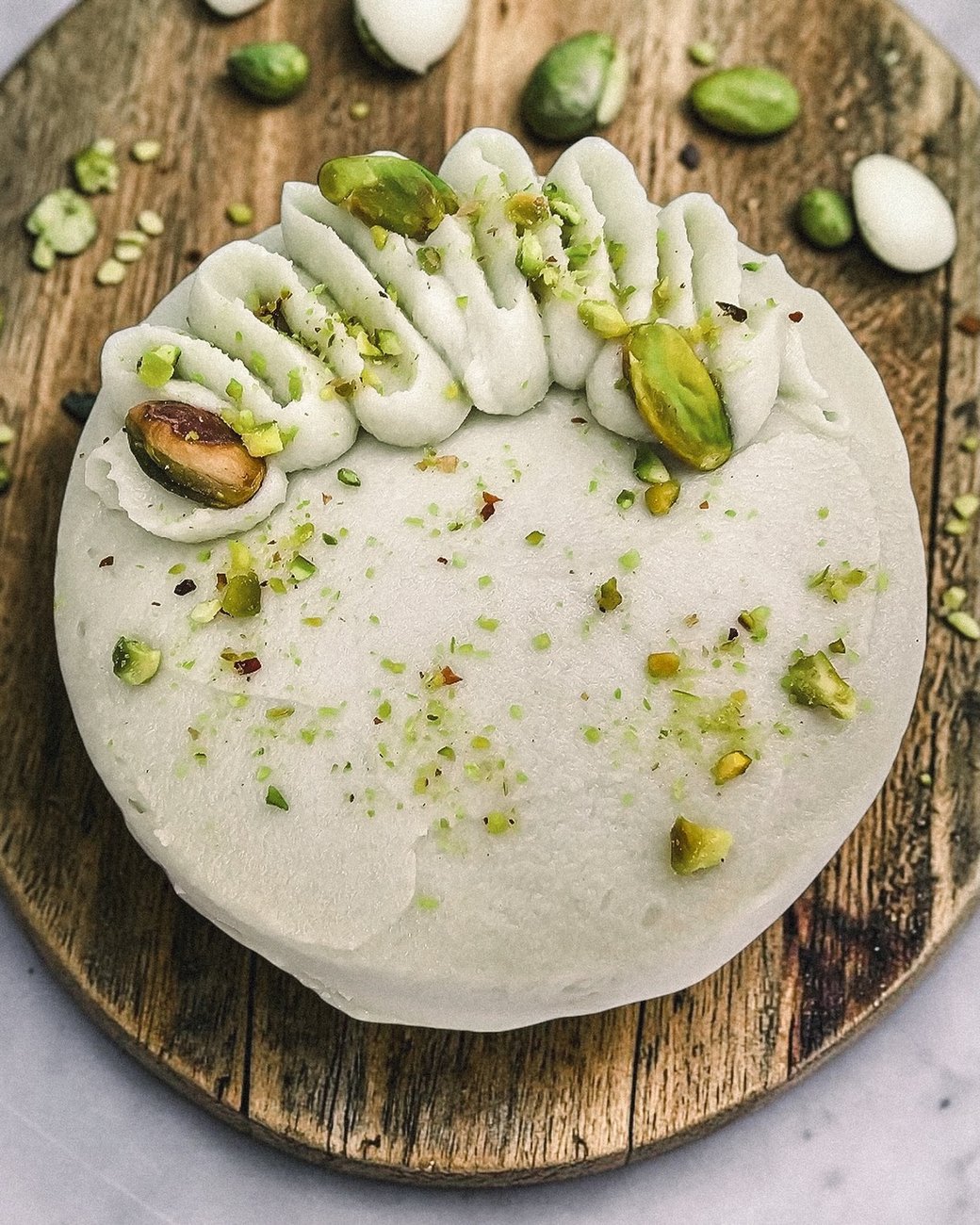White Chocolate Pistachio Cake