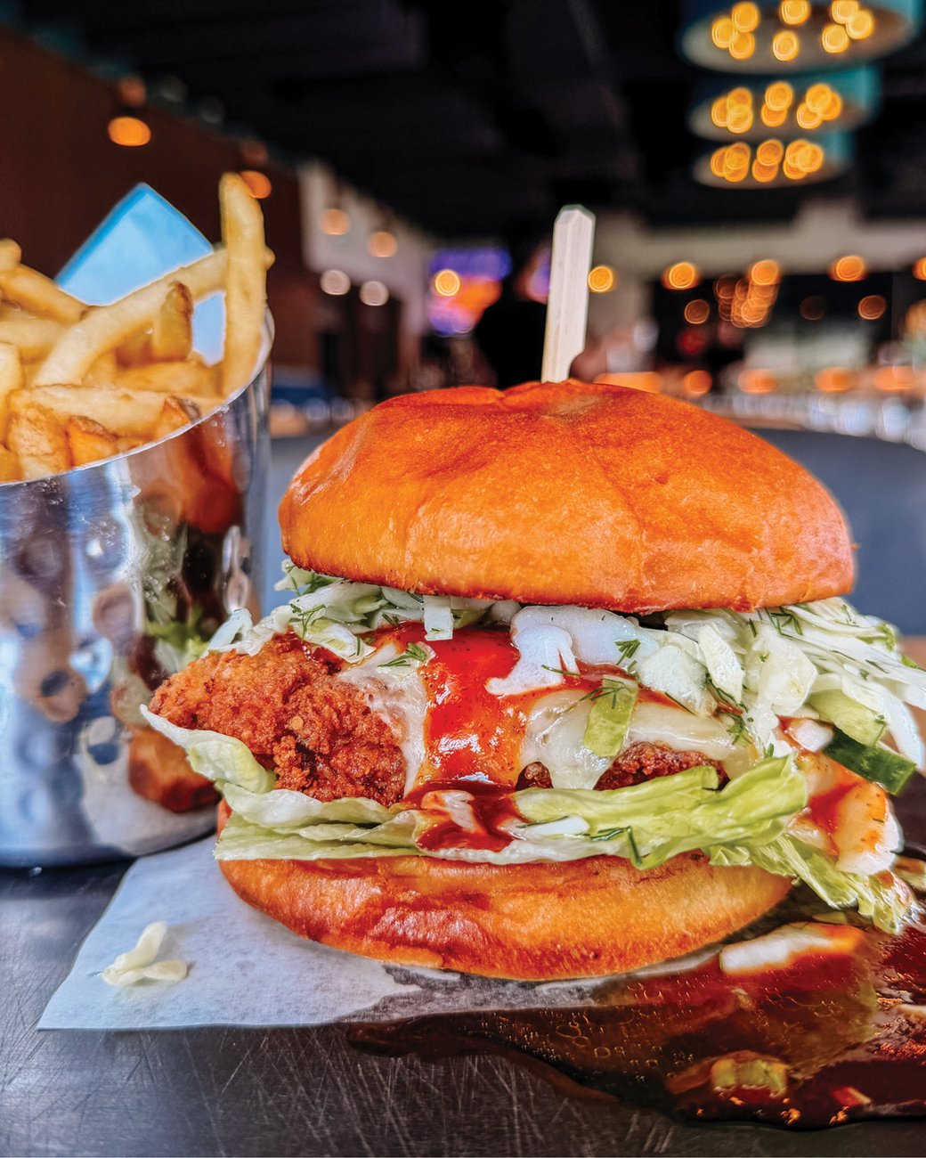 Hot Honey Crunch Chicken Burger