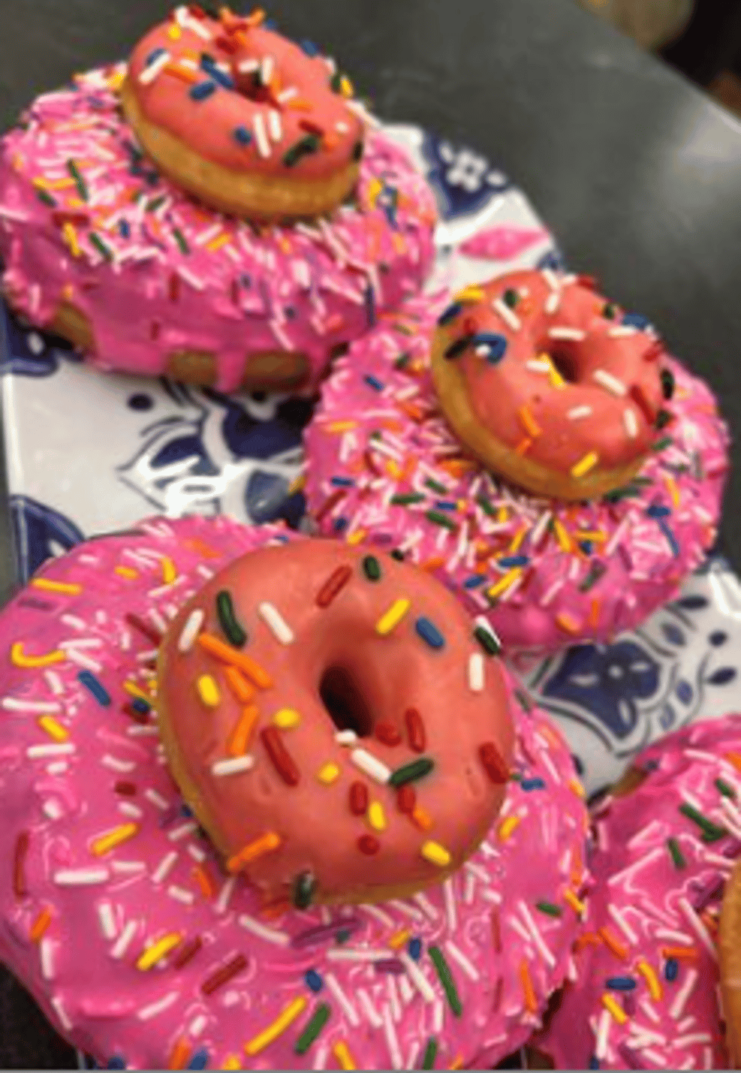 Strawberry double decker sprinkle donut 