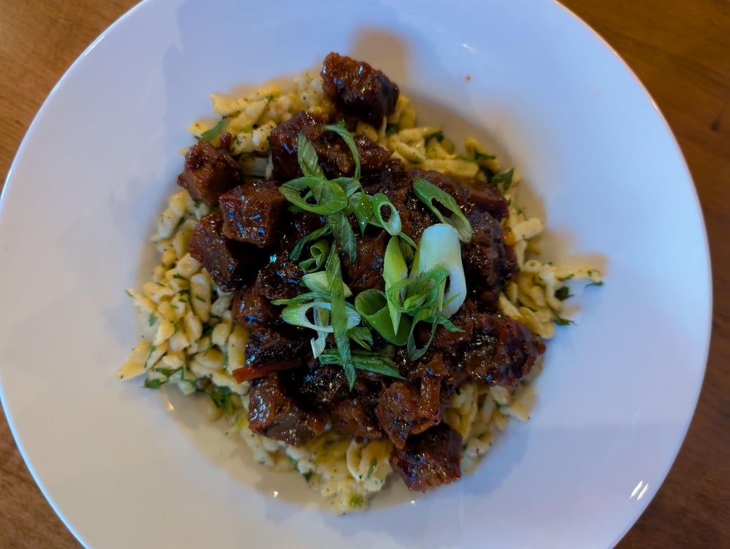 Brisket Burnt End and Spaetzel