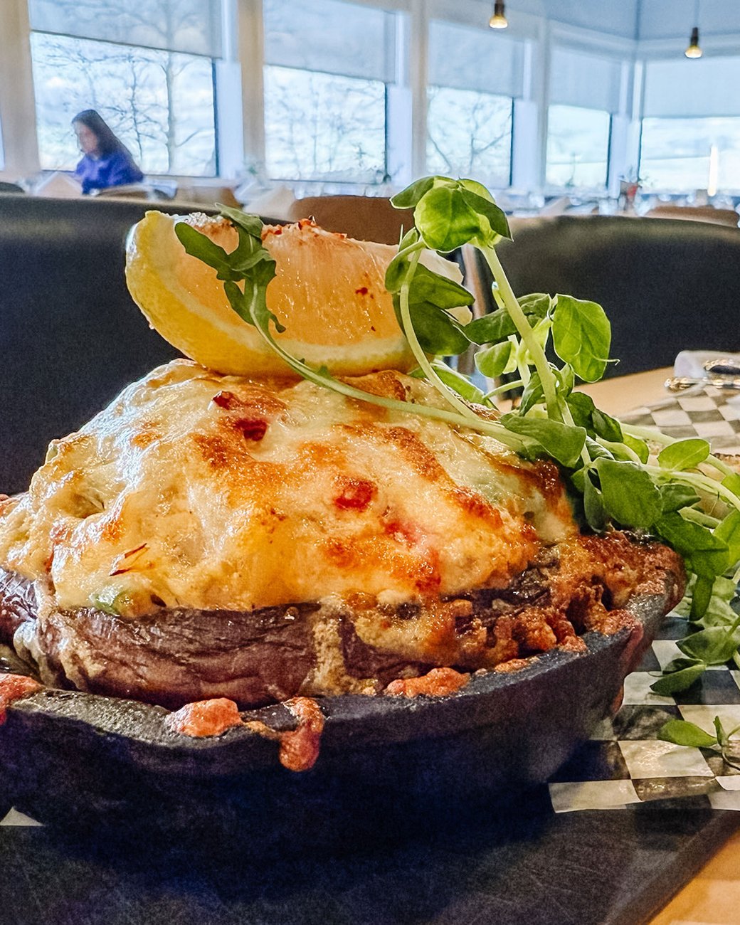 OLD BAY SHRIMP + CRAB STUFFED PORTOBELLO