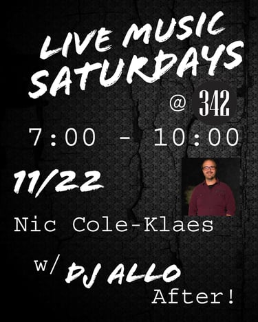 Live Music Saturdays Featuring Nic Cole-Klaes