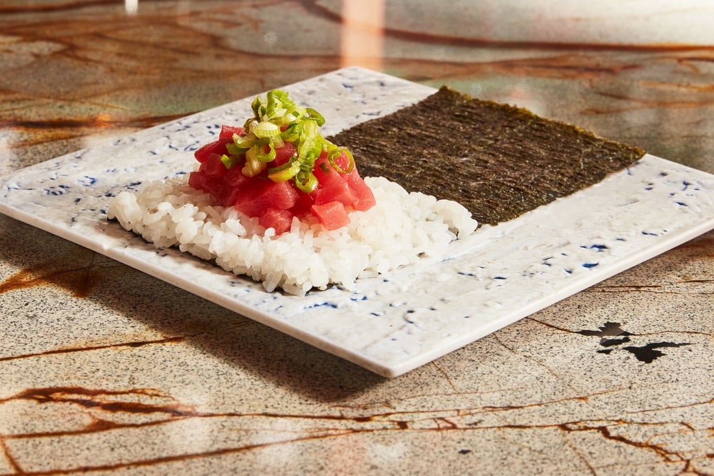 Tuna Belly & Scallion Temaki*