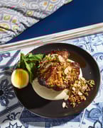 oven roasted cauliflower 🌸 hawaij + almond cream + pistachios + almonds + herbs + chive oil 

patio dine-in is back on tonight. who’s joining us?