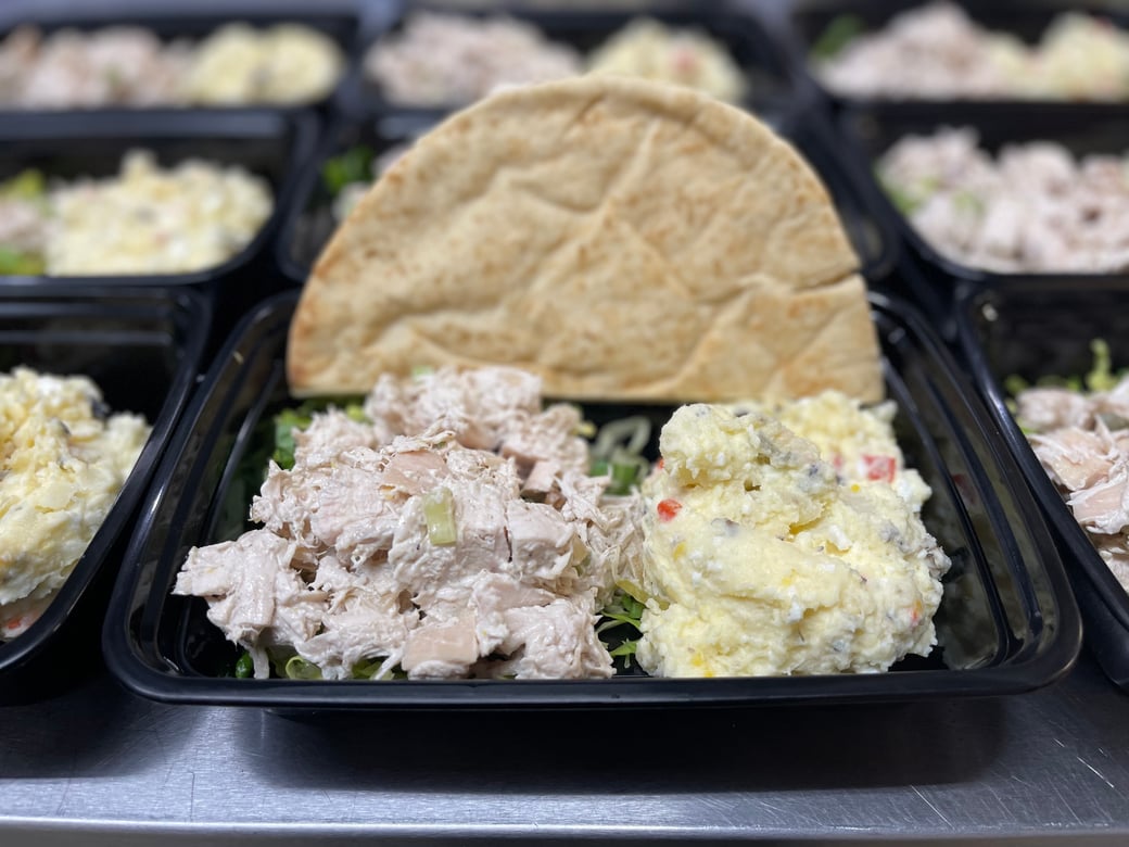 Chicken salad w/ Mom's potato salad