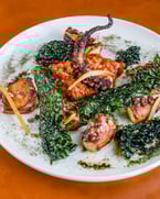 Our *NEW* Wood Fired Octopus is perfectly balanced 😋 features muhammara + preserved lemon + mint, come stop in this week for dinner + try ✨