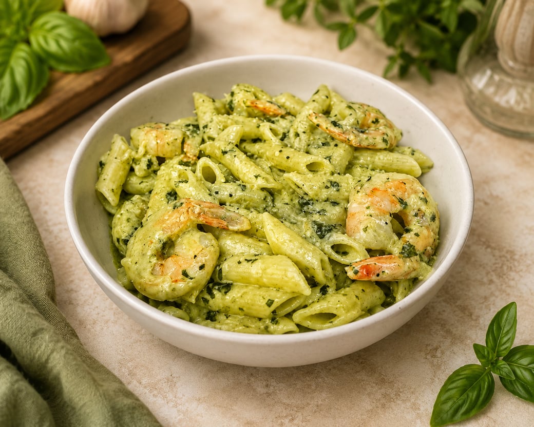 Shrimp Pesto Alfredo