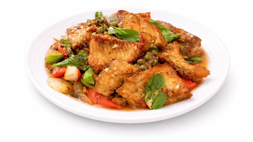 Pla Dook Pad Cha (Spicy Catfish Stir Fry)