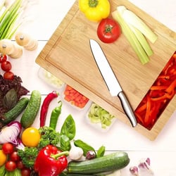 Bamboo Cutting Board With Containers , shop product
