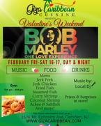 Celebrate Valentine's weekend with us a cultural and loving atmosphere.We're honoring a legendary icon with reggae music and delicious cuisine.
#jerkchicken #jerkpork #festival #jamaicafood #caribbeanfood #culturalheritage #goodvibes #gizacaribbeancuisine #friedfish #bobmarley