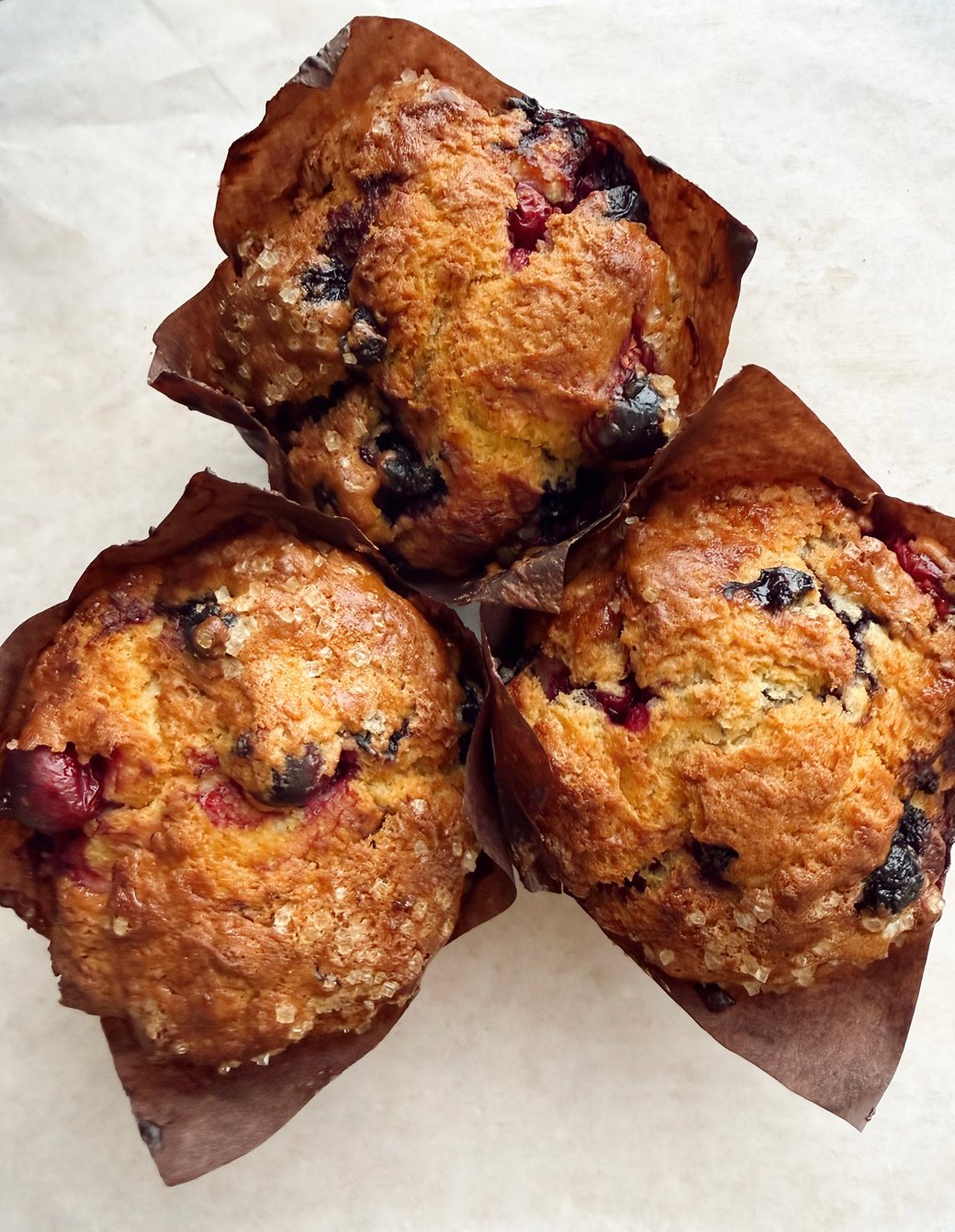 Blueberry, Cranberry and Lemon Muffin