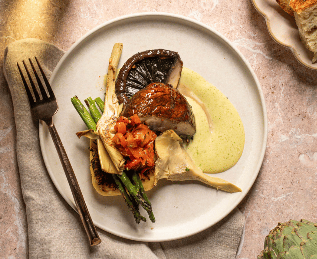 Grilled Veggie Polenta + Goat Cheese