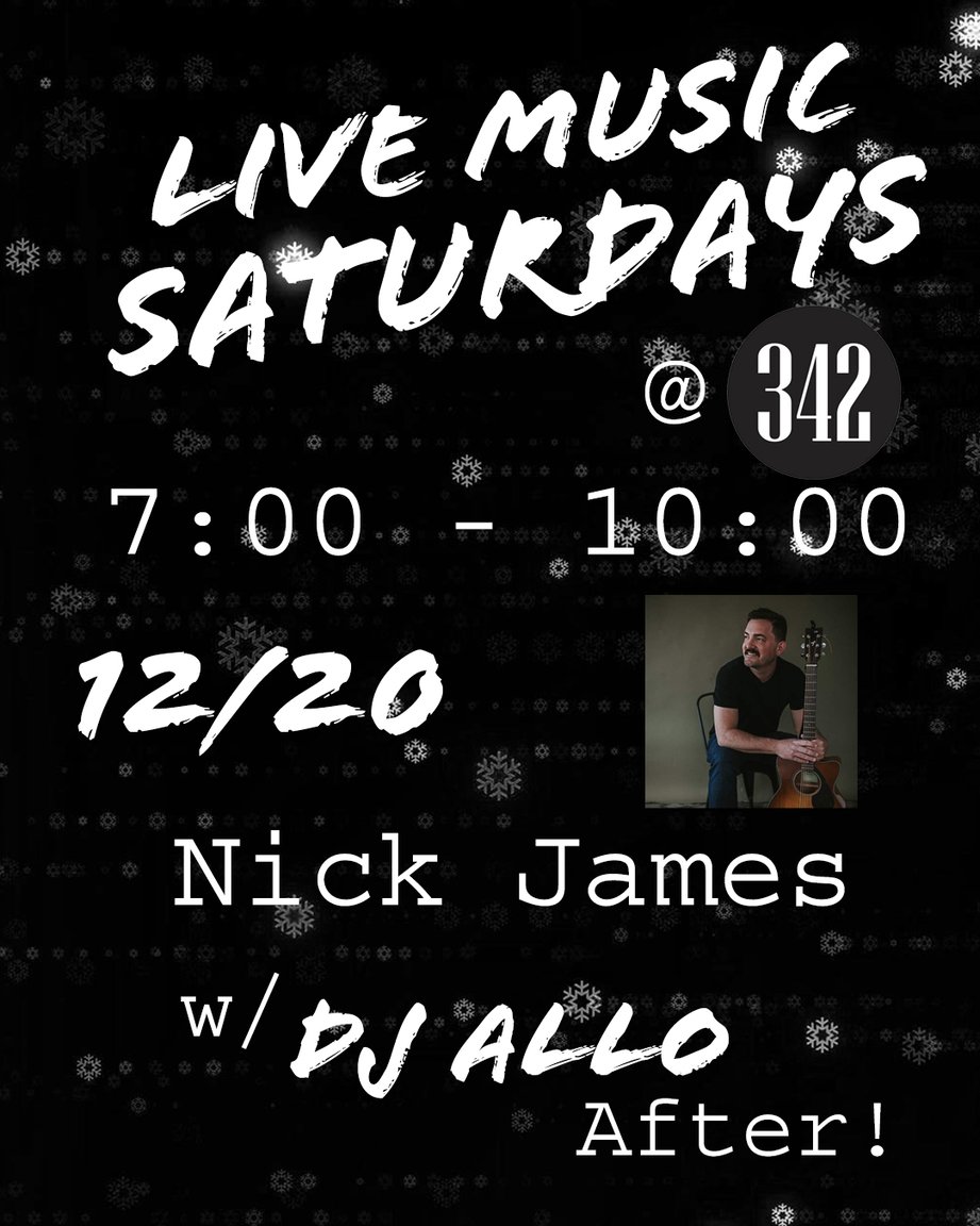Live Music Saturdays Featuring Nick James 