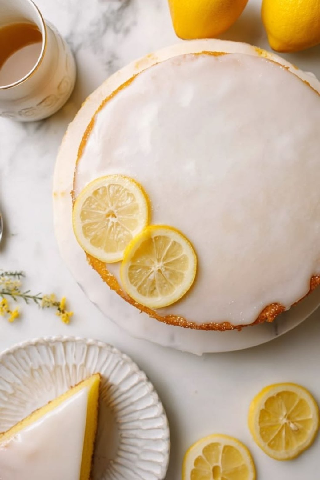 Citrus Olive Oil Cake with Lemon Glaze 2 slices