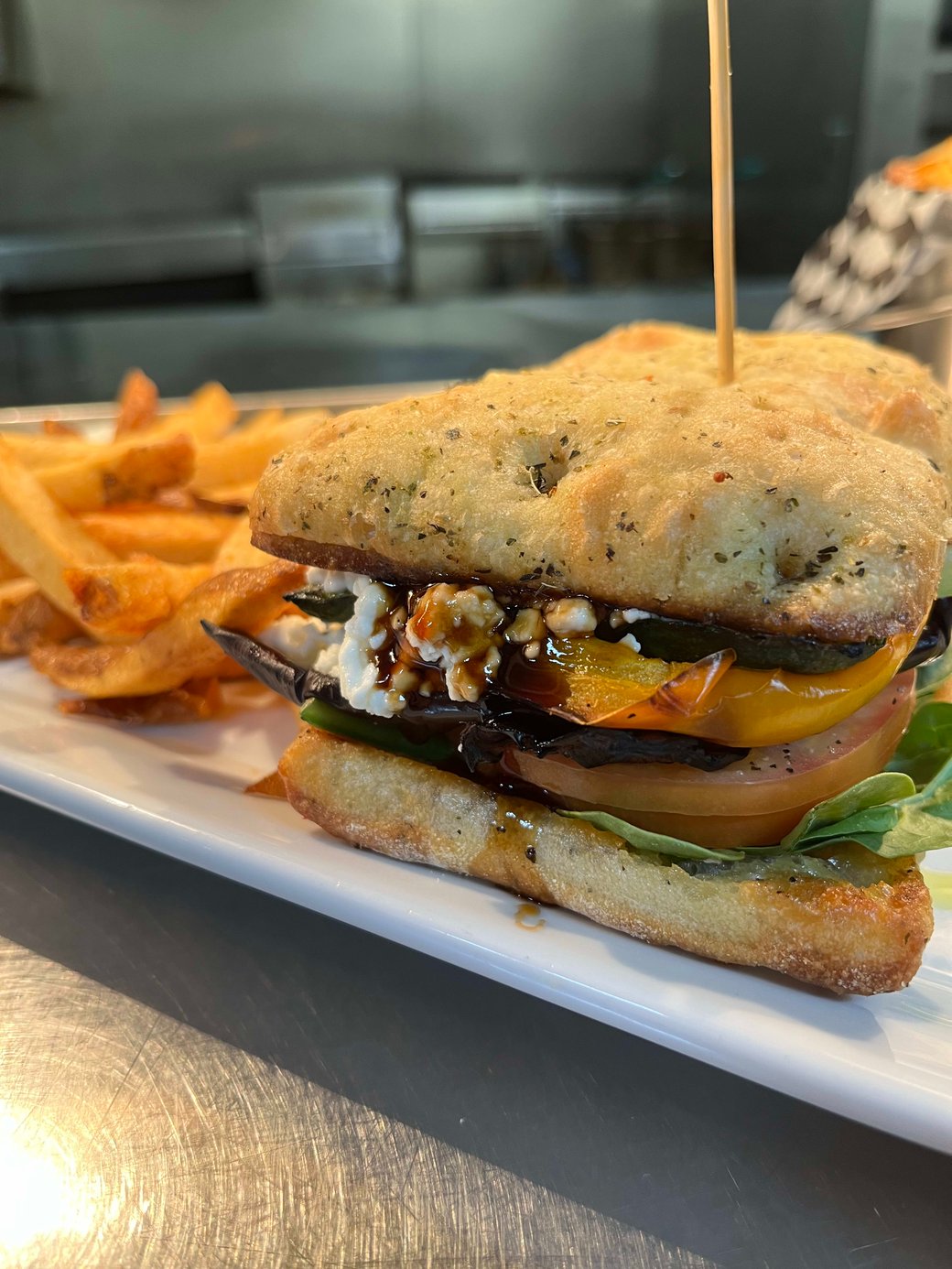 Grilled Vegetable & Goat Cheese Sandwich