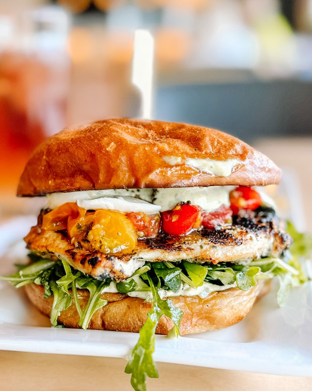Caprese Grilled Chicken Burger