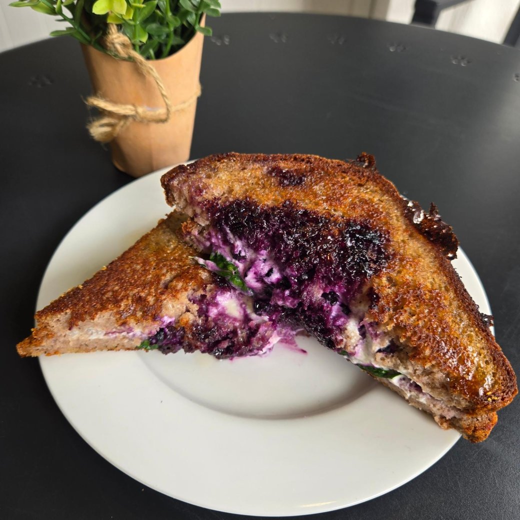 Blueberry Basil Grilled Goat Cheese Sandwich