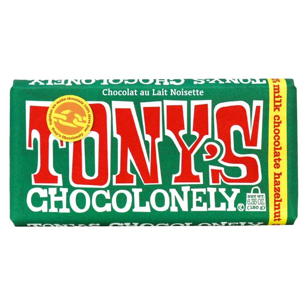 Tonys Chocolonely 32% Milk Chocolate Hazelnut Bar 180g