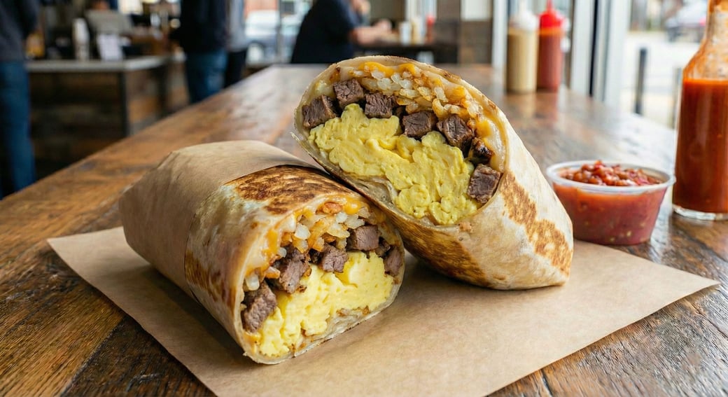Steak, Egg & Cheese Breakfast Burrito
