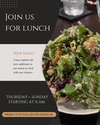 Let us take care of you for lunch 
#primecutsitaliansteakhouse #ItalianFlavors #HomemadeGoodness #DineInStyle #TreatYourself