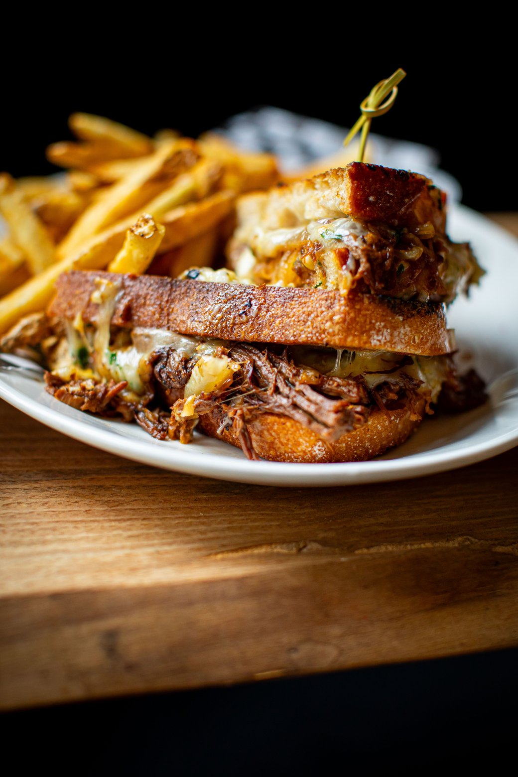 Beer-Braised Beef Grilled Cheese Sandwich