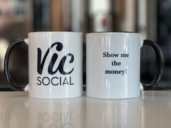 Vic Social Coffee Mug - 'Show me the money!' , shop product
