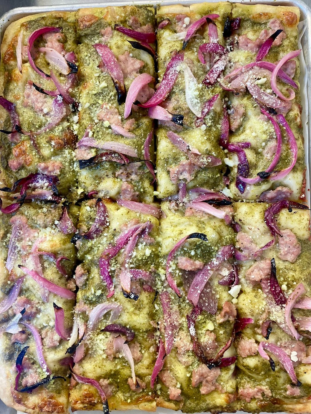 italian sausage + genovese pesto