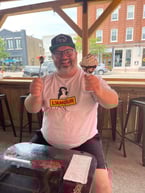 Devin enjoying his complimentary "Garytini" birthday treat! Happy birthday from Vic Social Devin!