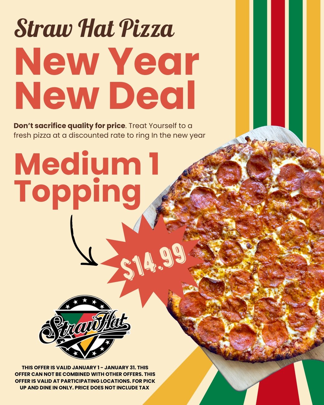 Medium 1 Topping ($14.99 January Special)
