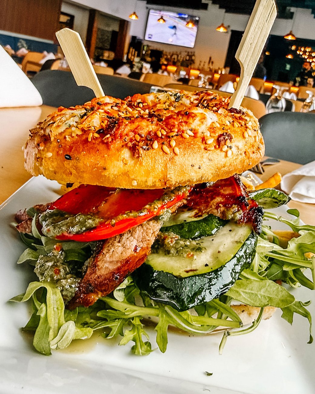 Steak + Bagel Burger