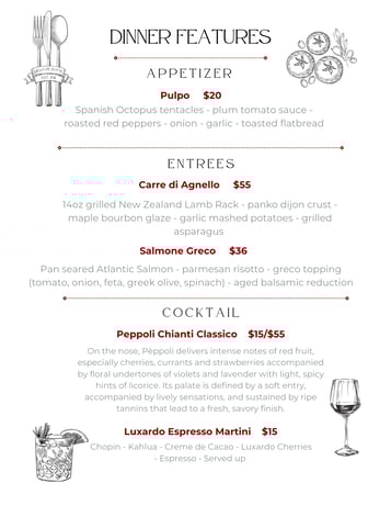 Dinner Features 2-27 & 2-28