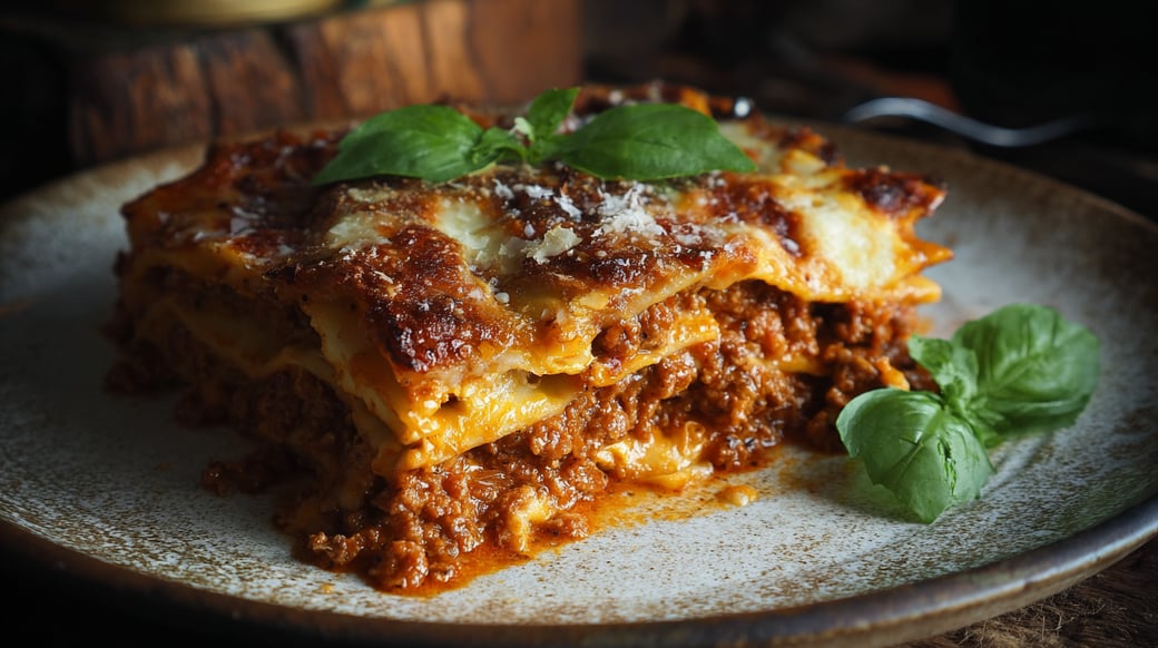 Rustic Italian Lasagne Bolognese 