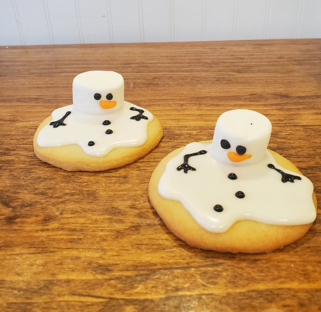 Melting snowman cookies
