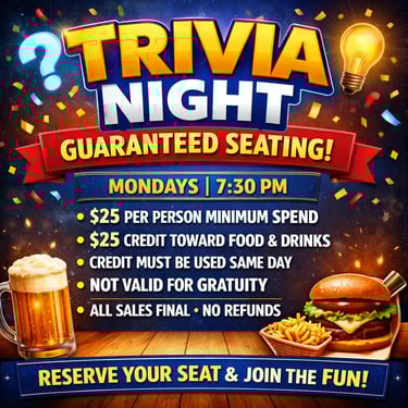 🎉 Trivia Night – Guaranteed Seating! 🎉 , shop product