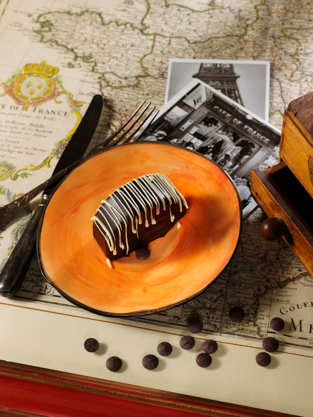 Individual Buche de Noel with Amerana cherry