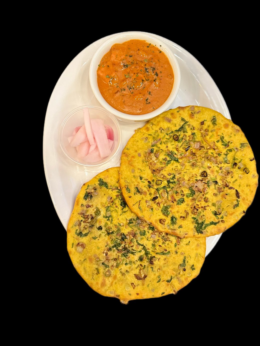 Punjabi Missi Roti with Butter Chicken