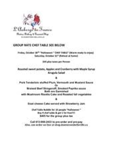 Friday Chef table to go !!! , shop product