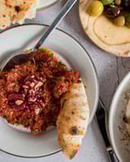 muhammara // fire-roasted red pepper + red walnuts. tag a pal who would love this 👇