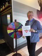 Vic Social Boozy Bingo grand prize winner Bev!