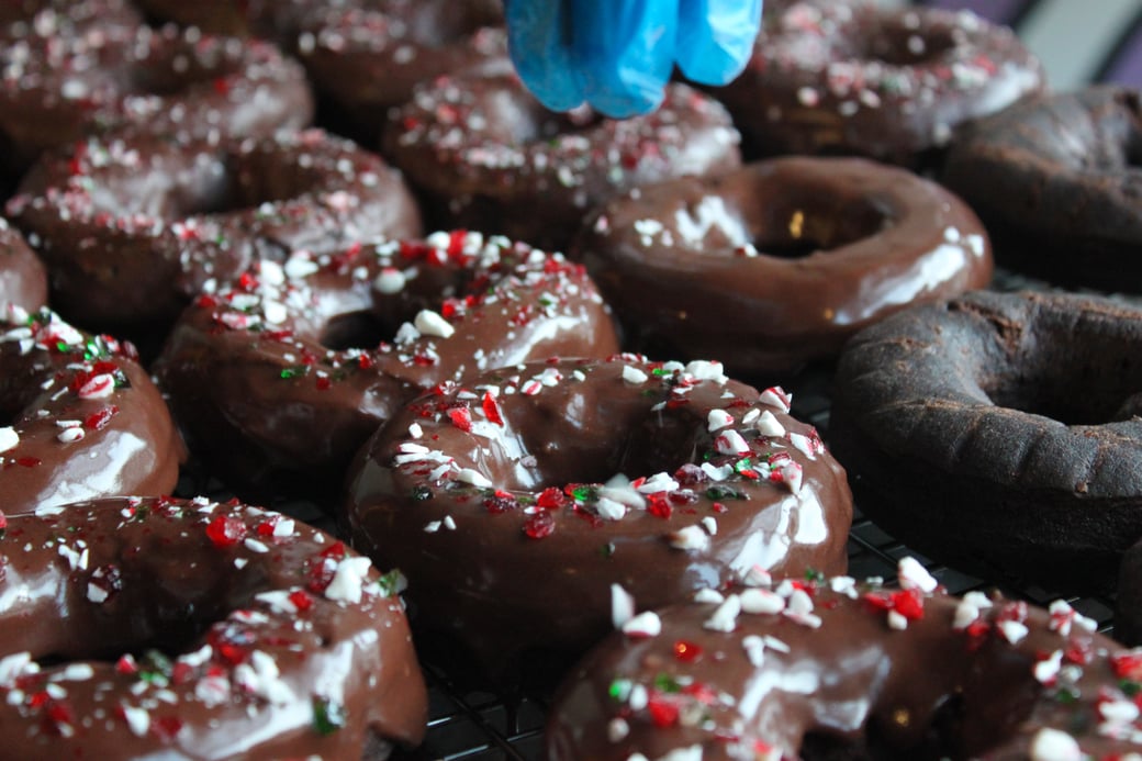 Candy Cane Cake Doughnut