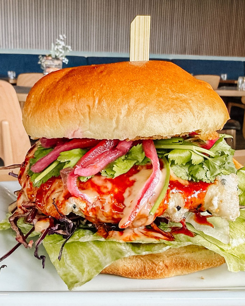 Maple Korean Fried Chicken Burger