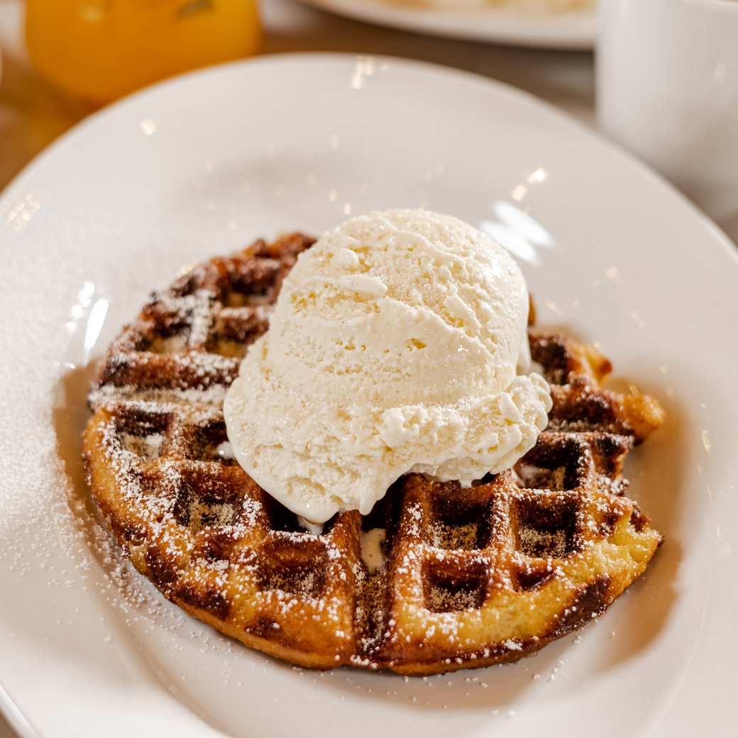 Belgian Liege Waffle & Ice Cream