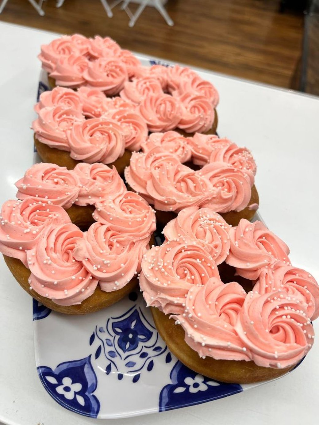 strawberry and cream donut