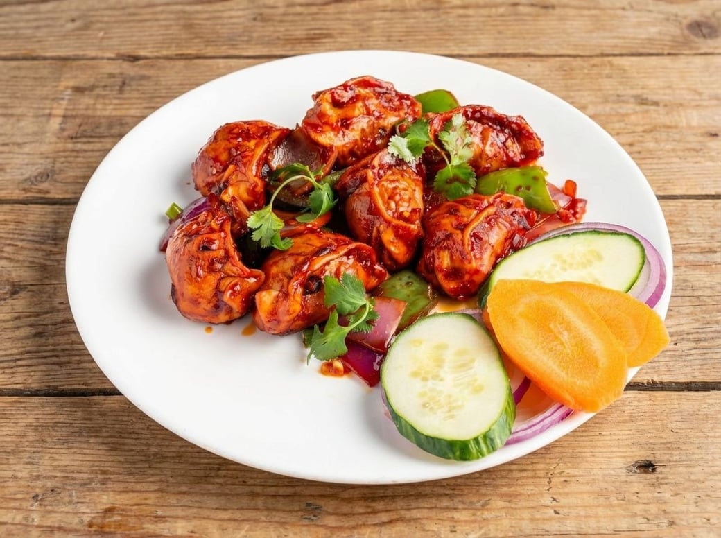 Chilli Veg Fried Momos & Fries 🌶️