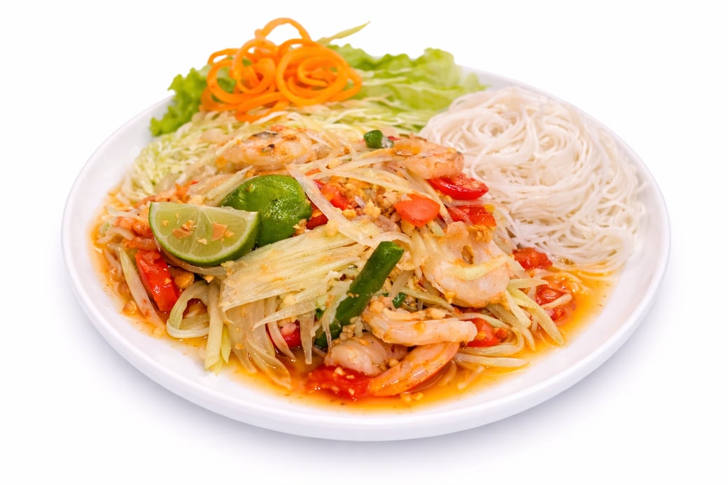 Som Tum Goong Yang (Grilled Shrimp Papaya Salad)