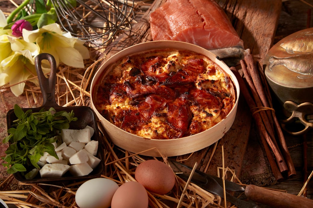 Large Ham and Cheddar Quiche