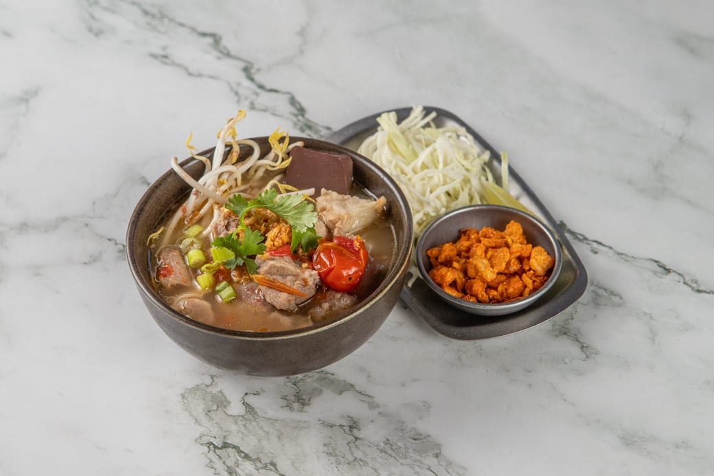 Northern-Style Rice Noodles in Pork & Tomato Broth | ขนมจีนน้ําย้อย