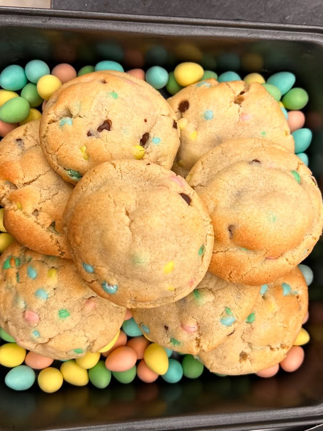 Mini egg mini chocolate chip cookie